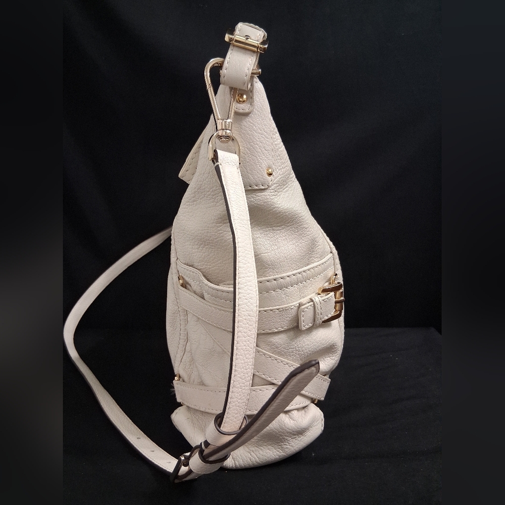 Michael Kors Cream Leather Satchel with Gold Hardware - Picture 3 of 12